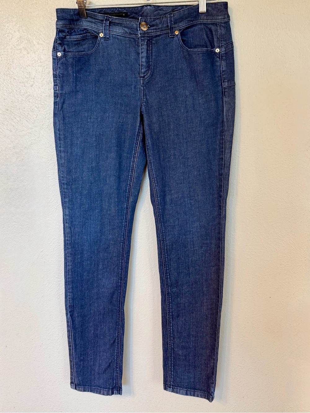 Cachè | Y2K Low Rise Skinny Dark Wash Denim Stretch Blue Jeans Size 10